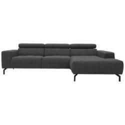 Ecksofa Cunelli Schwarz/braun Webstoff