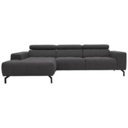 Ecksofa Cunelli Schwarz/Braun Webstoff