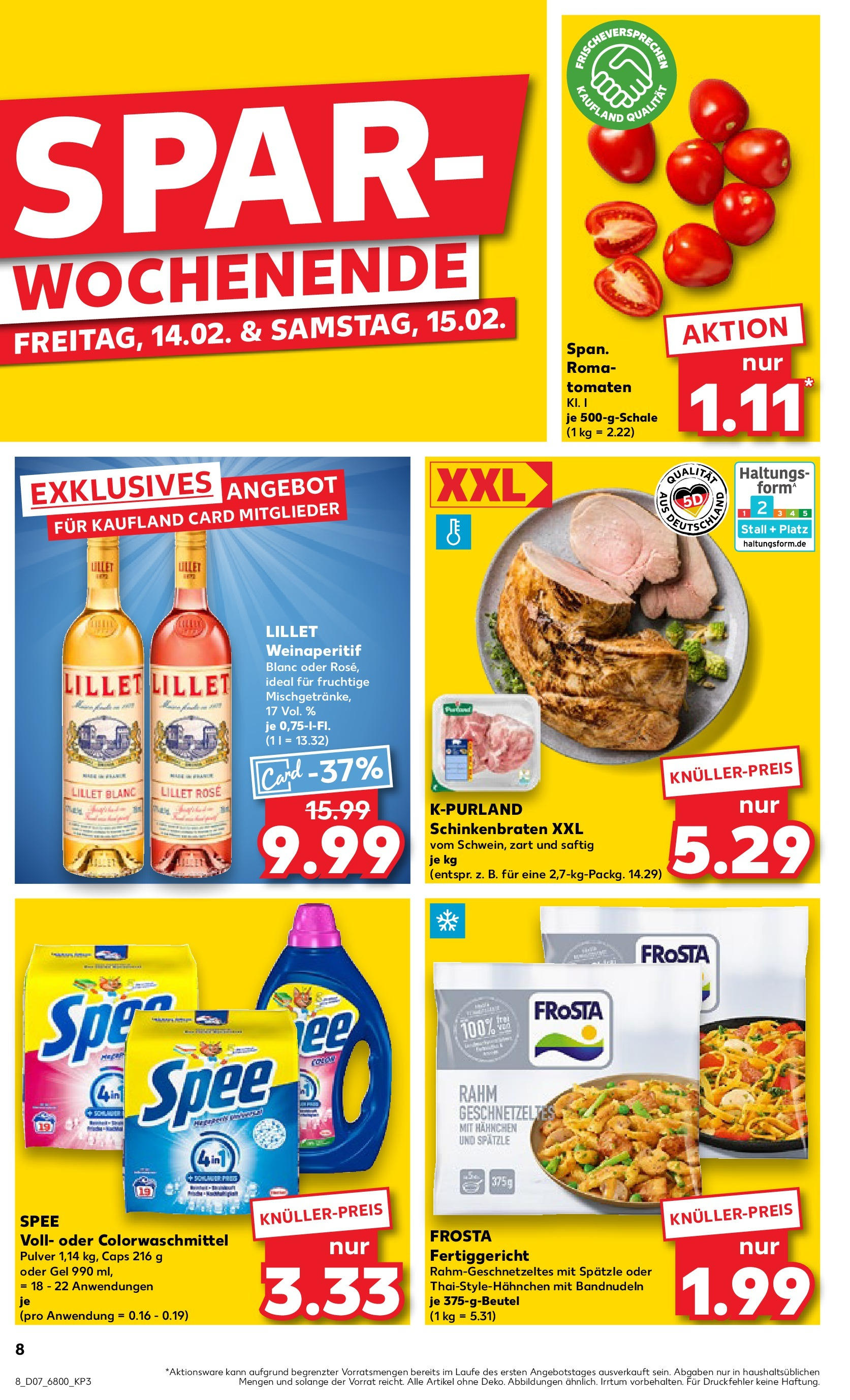 Kaufland - Berlin-Reinickendorf, Ollenhauerstraße 122 (ab 13.02.2025) » Angebote Online zum Blättern | Seite: 8 | Produkte: Hahnchen, Tomaten, Frosta, Lillet