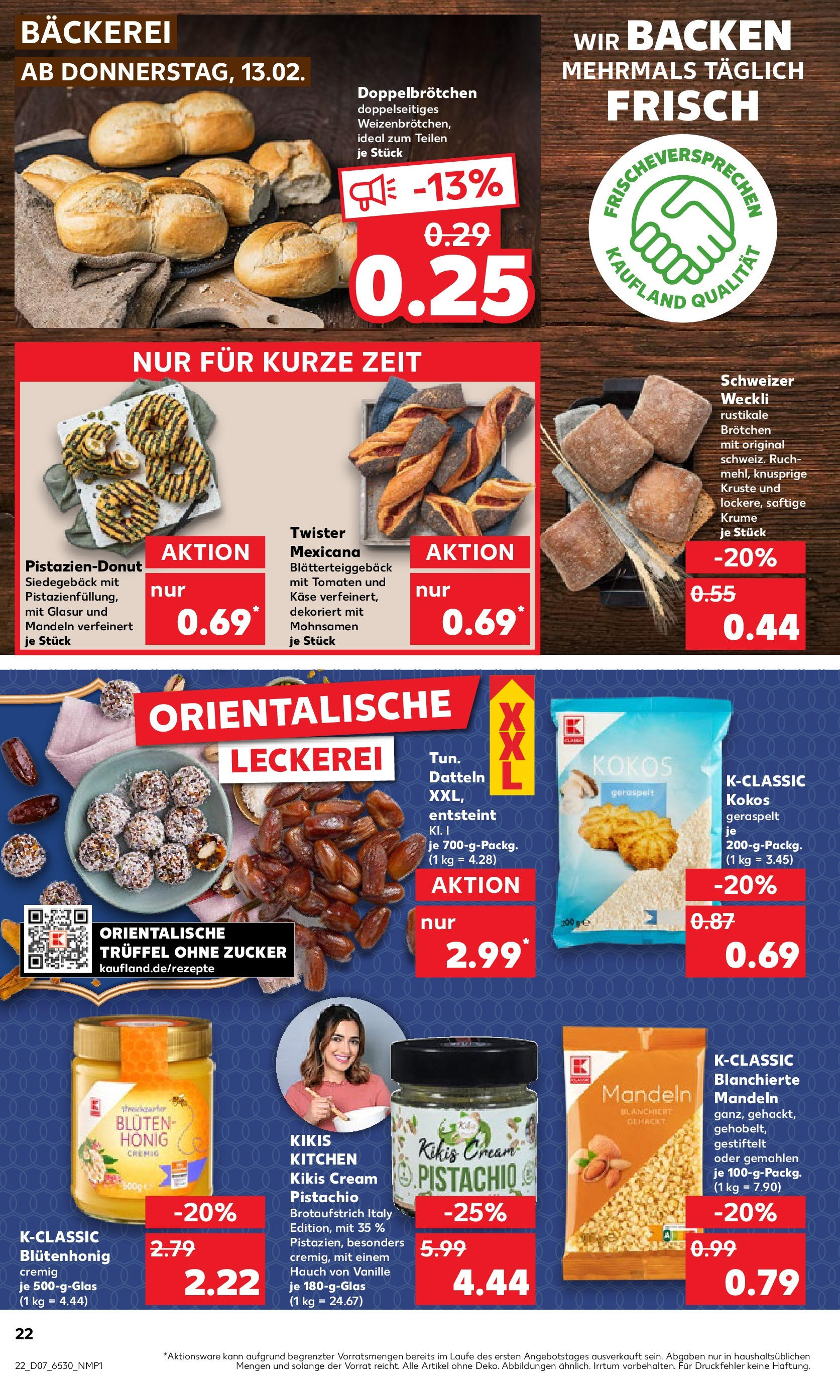 Kaufland - Berlin-Reinickendorf, Ollenhauerstraße 122 (ab 13.02.2025) » Angebote Online zum Blättern | Seite: 22 | Produkte: Bäckerei, Käse, Mandeln, Zucker