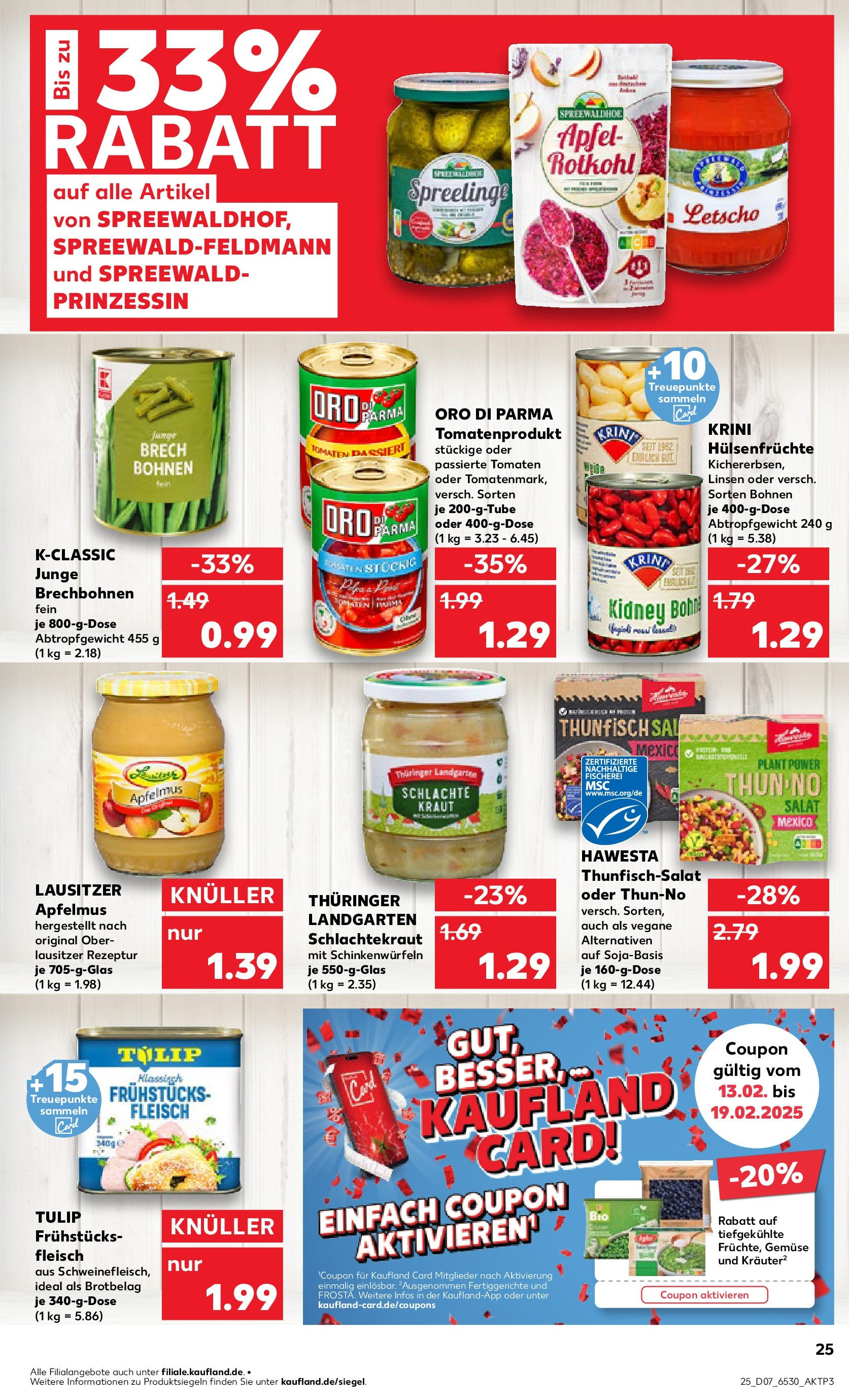 Kaufland - Berlin-Reinickendorf, Ollenhauerstraße 122 (ab 13.02.2025) » Angebote Online zum Blättern | Seite: 25 | Produkte: Thunfisch, Äpfel, Tomaten, Fleisch