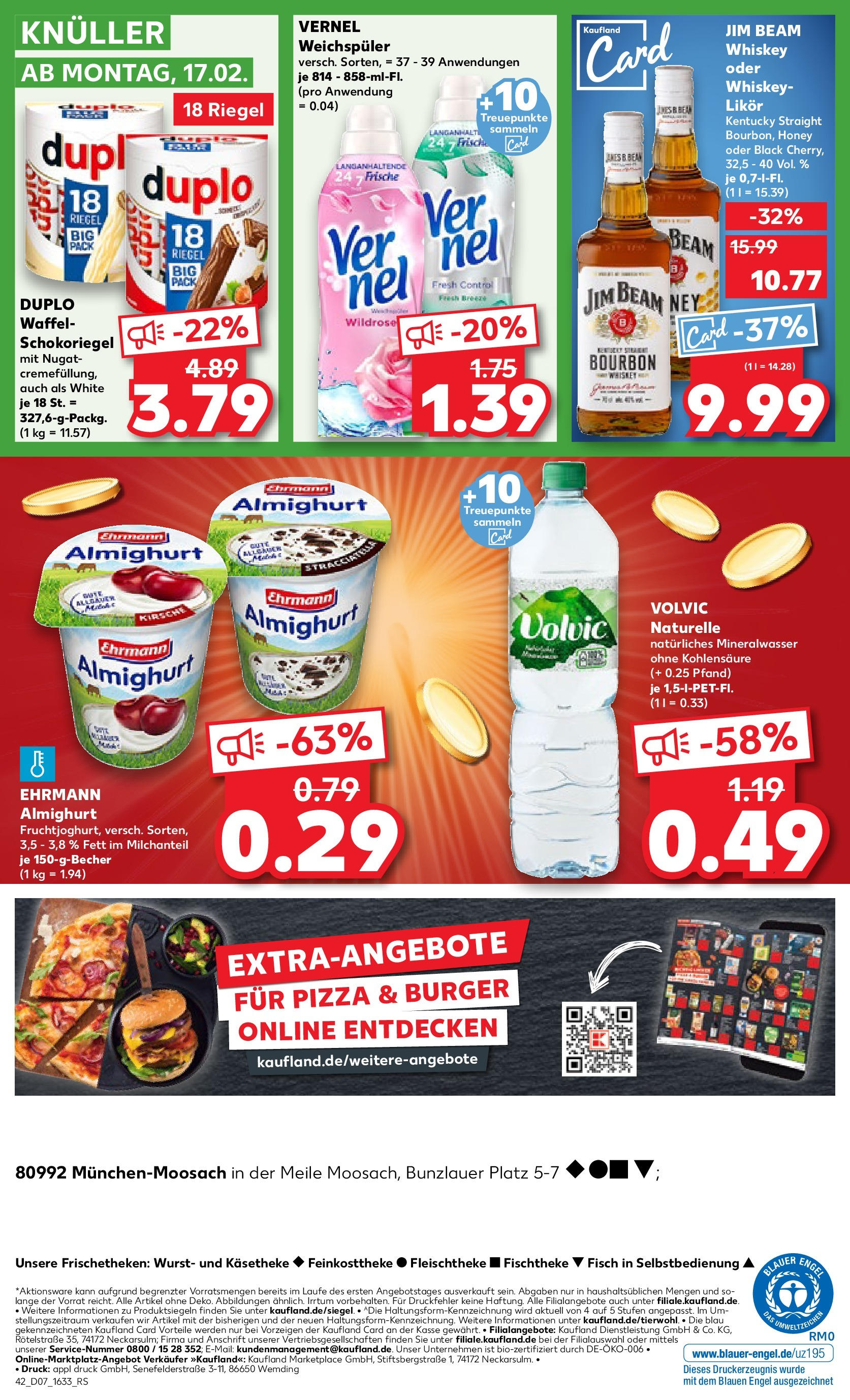 Kaufland - München-Moosach, Bunzlauer Platz 5-7 (ab 13.02.2025) » Angebote Online zum Blättern | Seite: 42 | Produkte: Burger, Wurst, Pizza, Bourbon