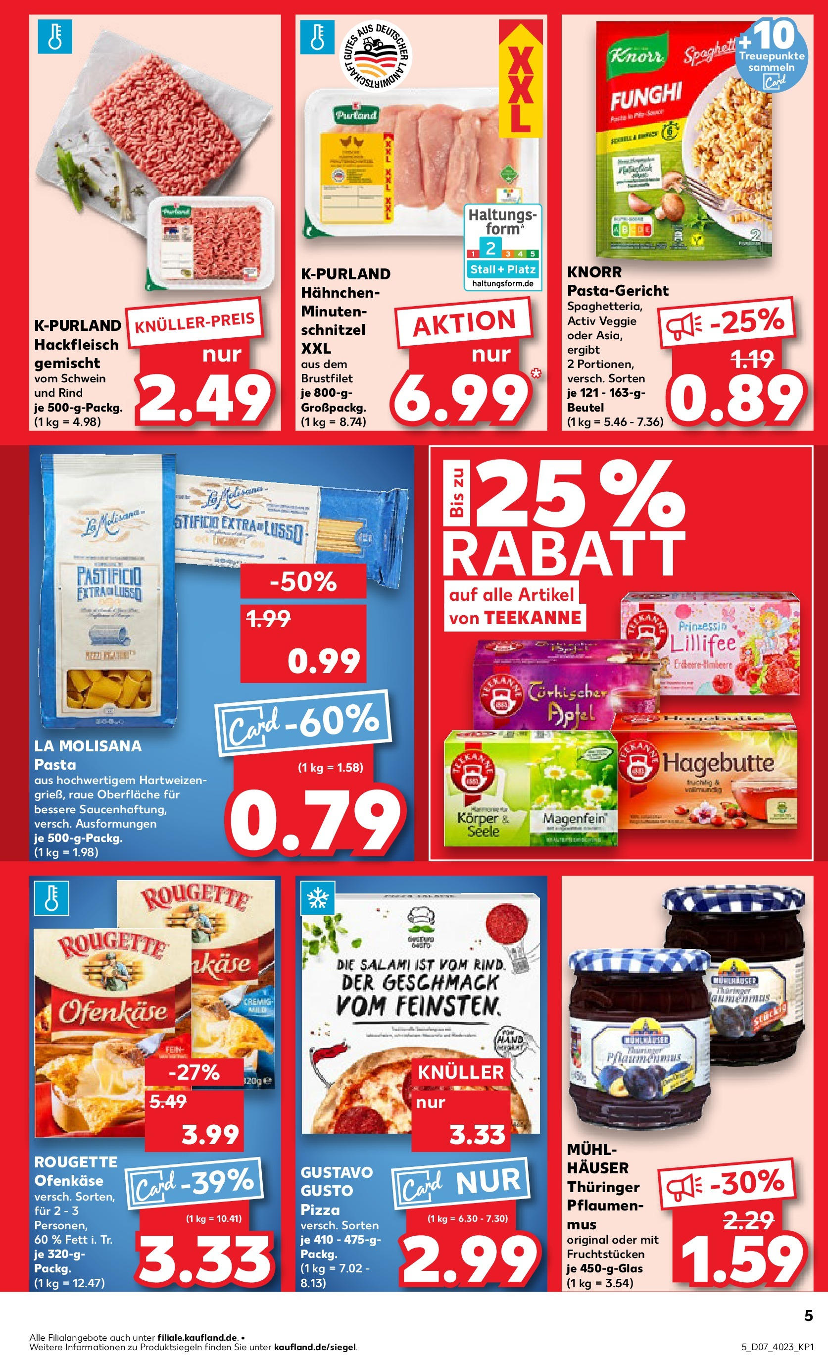 Kaufland - Leinefelde, Bahnhofstraße 48 (ab 13.02.2025) » Angebote Online zum Blättern | Seite: 5 | Produkte: Pflaumen, Teekanne, Salami, Hackfleisch