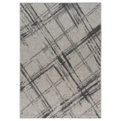 Outdoor Teppich Grau 80x150 Cm In- Und Outdoor