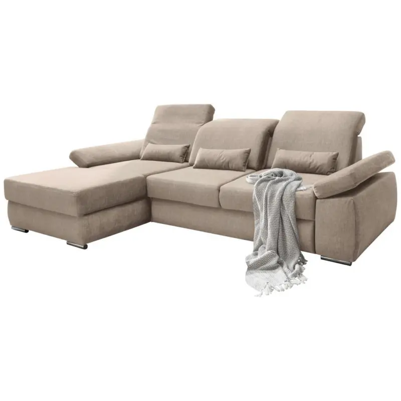 Ecksofa Milian Hellbraun S:188/295 Cm