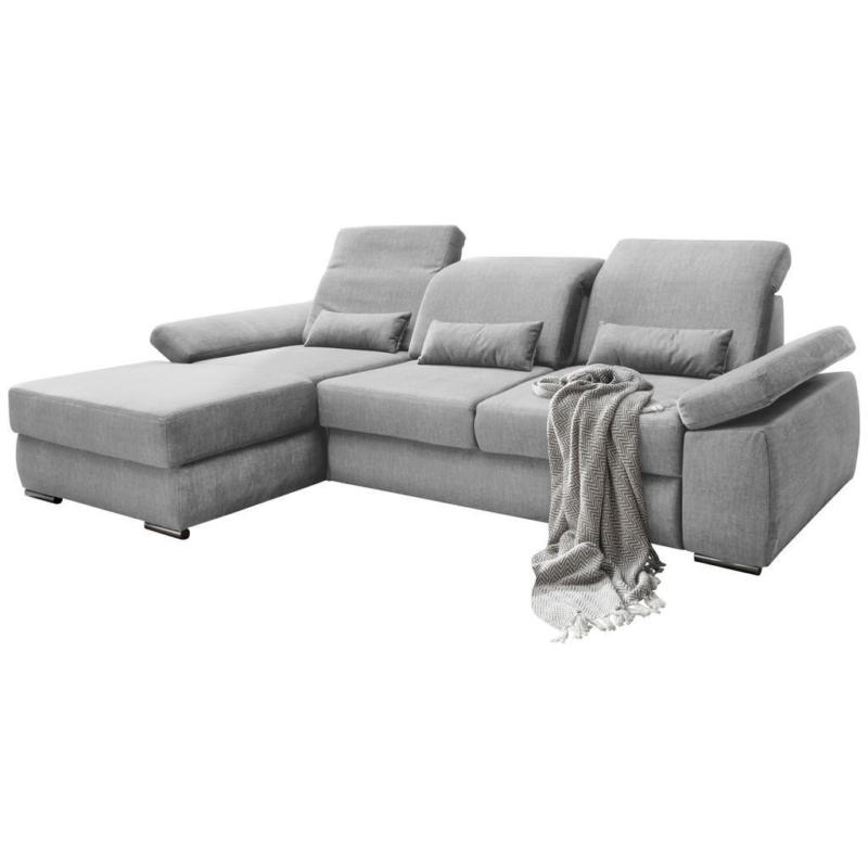 Ecksofa Milian Silberfarbens:188/295cm