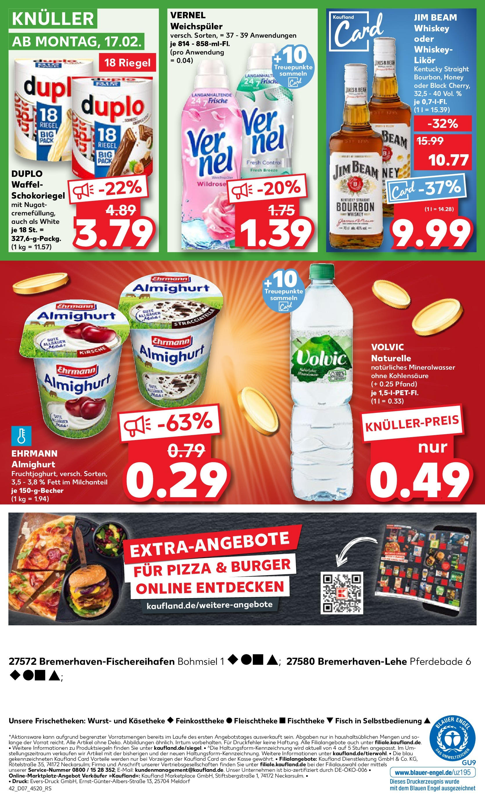 Kaufland - Bremerhaven-Fischereihafen, Bohmsiel 1 (ab 13.02.2025) » Angebote Online zum Blättern | Seite: 42 | Produkte: Jim beam, Likör, Weichspüler, Wurst