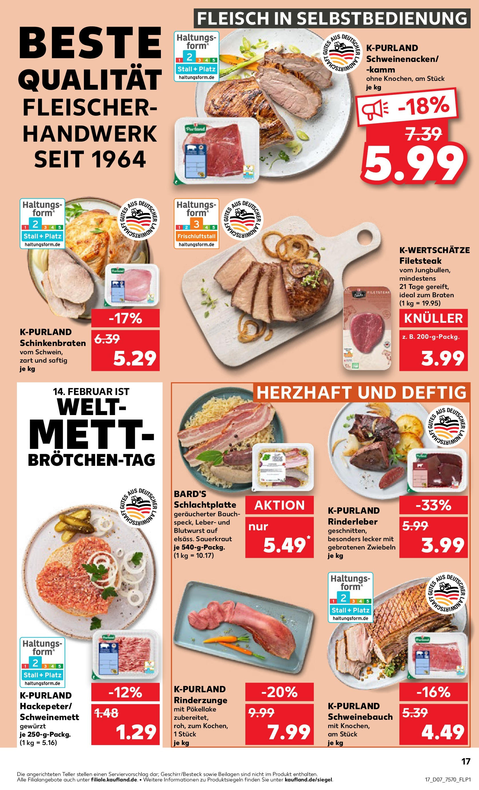 Kaufland - Krefeld, Mevissenstraße 60 (ab 13.02.2025) » Angebote Online zum Blättern | Seite: 17 | Produkte: Schweinebauch, Zwiebeln, Fleisch