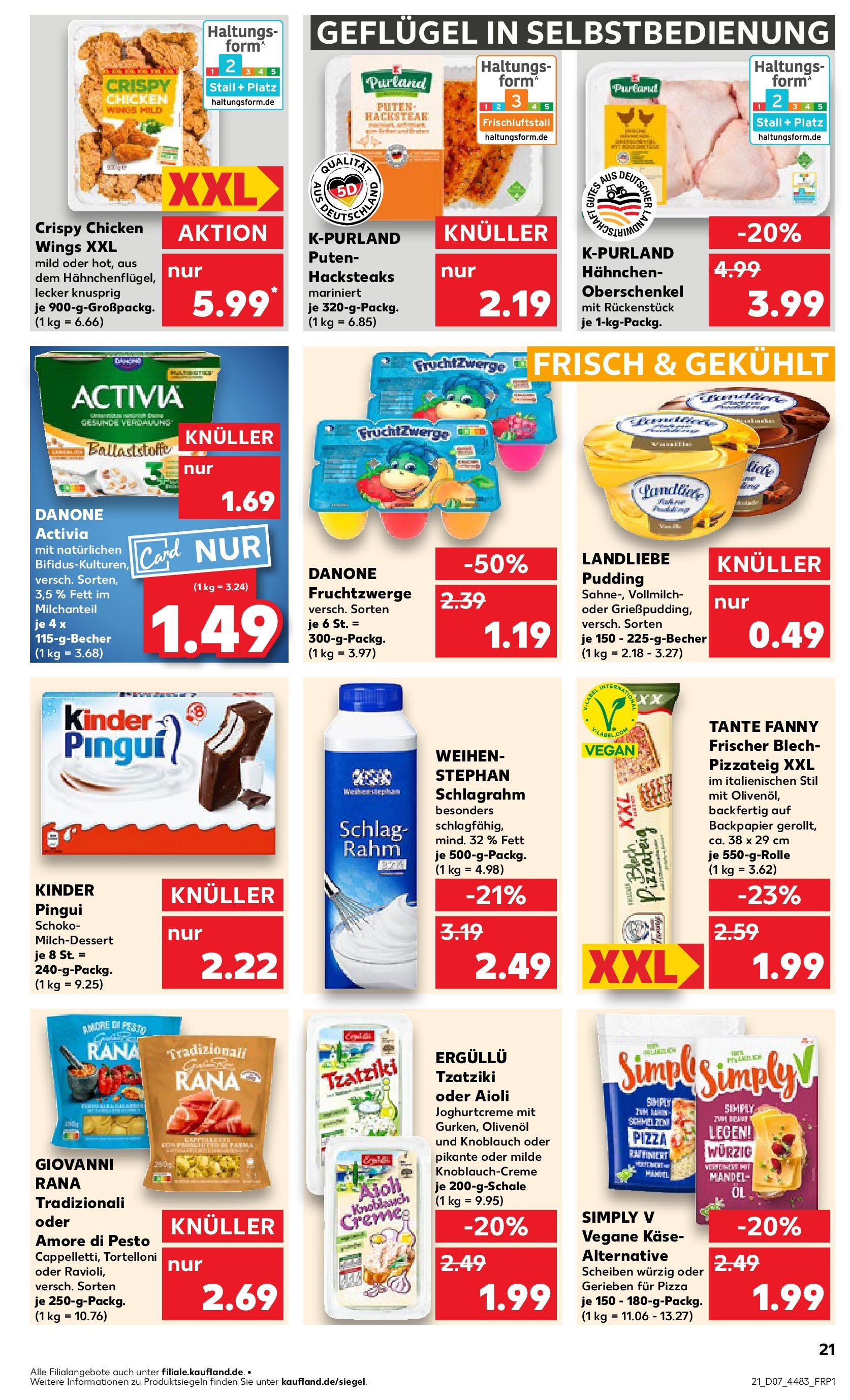 Kaufland - Krefeld, Mevissenstraße 60 (ab 13.02.2025) » Angebote Online zum Blättern | Seite: 21 | Produkte: Activia, Danone activia, Olivenol, Pizza