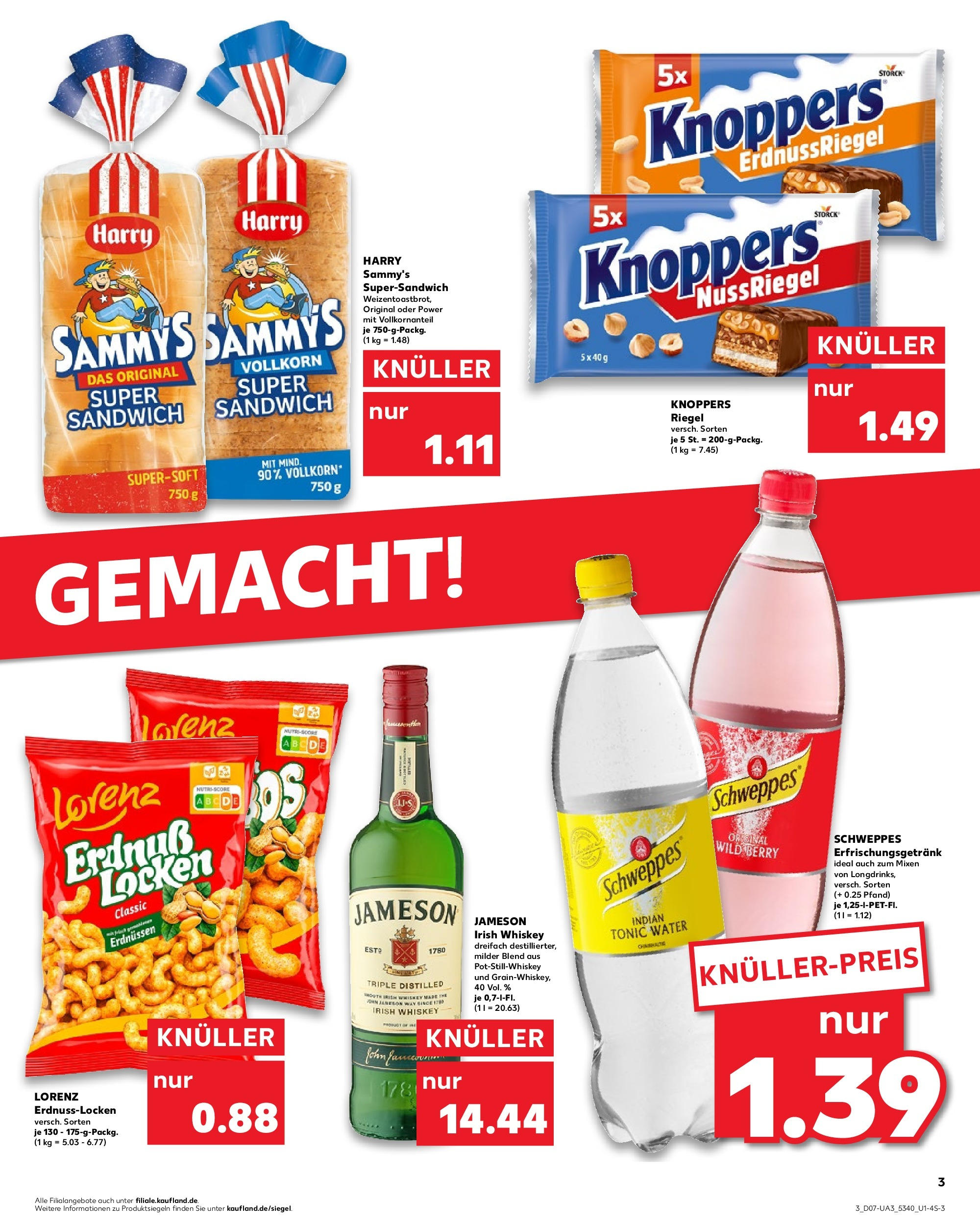 Kaufland - Tuttlingen, Stockacher Straße 146 (ab 13.02.2025) » Angebote Online zum Blättern | Seite: 3 | Produkte: Jameson, Schweppes, Knoppers, Whiskey