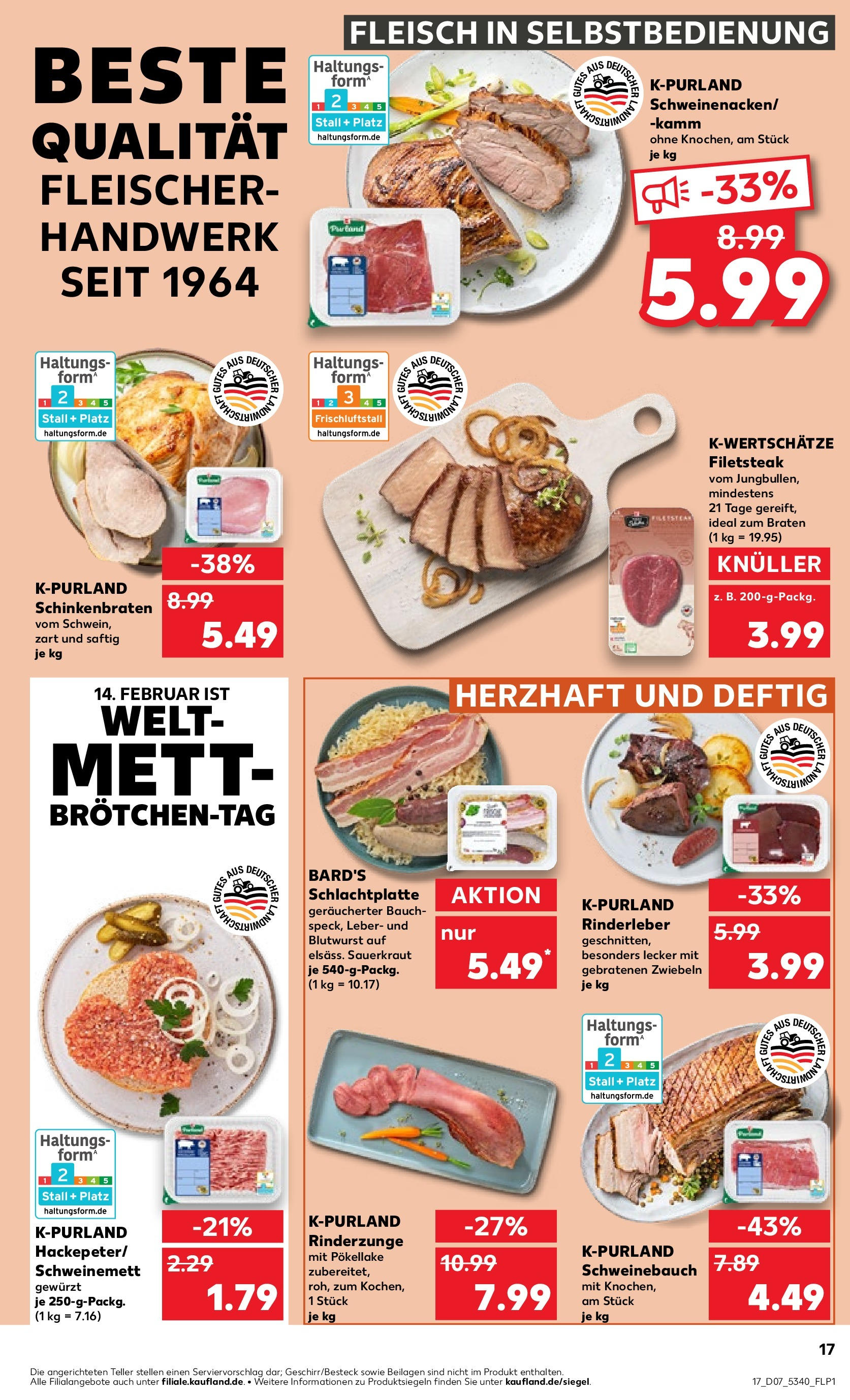 Kaufland - Tuttlingen, Stockacher Straße 146 (ab 13.02.2025) » Angebote Online zum Blättern | Seite: 21 | Produkte: Schweinebauch, Zwiebeln, Fleisch