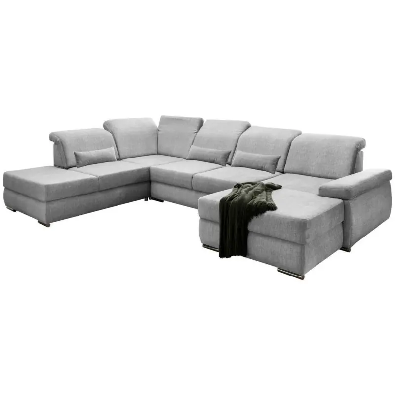 Wohnlandschaft Milian Silberfarbenu:250/375/186cm