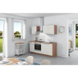 Küchenzeile Base Ohne Geräte 200 Cm Weiß/bergeiche