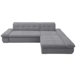 Ecksofa Mit Armteilverstellung Moric Dunkelgrau Mikrofaser