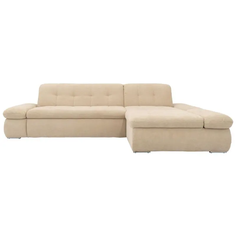 Ecksofa Mit Armteilverstellung Moric Beige Mikrofaser