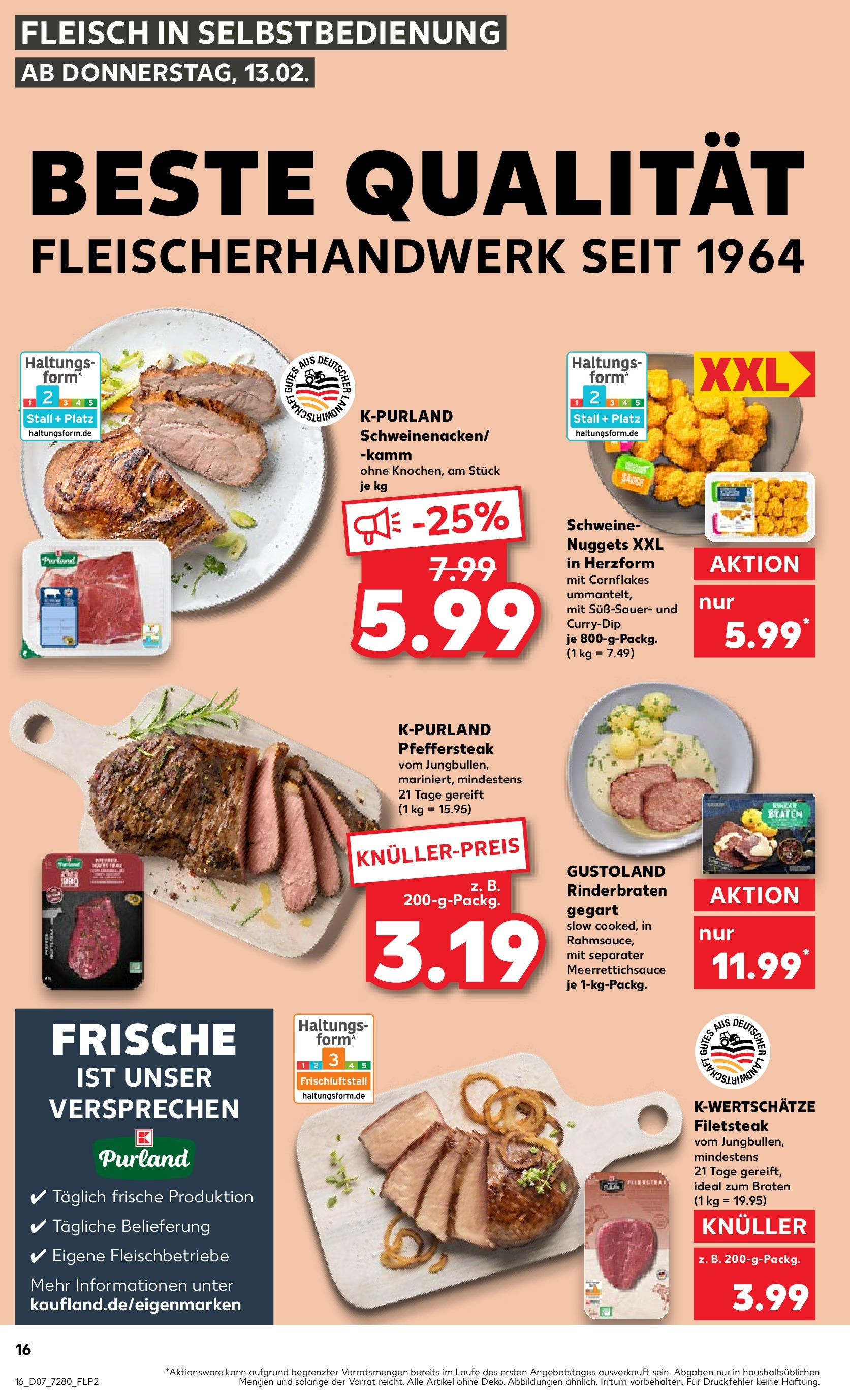 Kaufland - Northeim, Rückingsallee 2 (ab 13.02.2025) » Angebote Online zum Blättern | Seite: 16 | Produkte: Rinderbraten, Fleisch