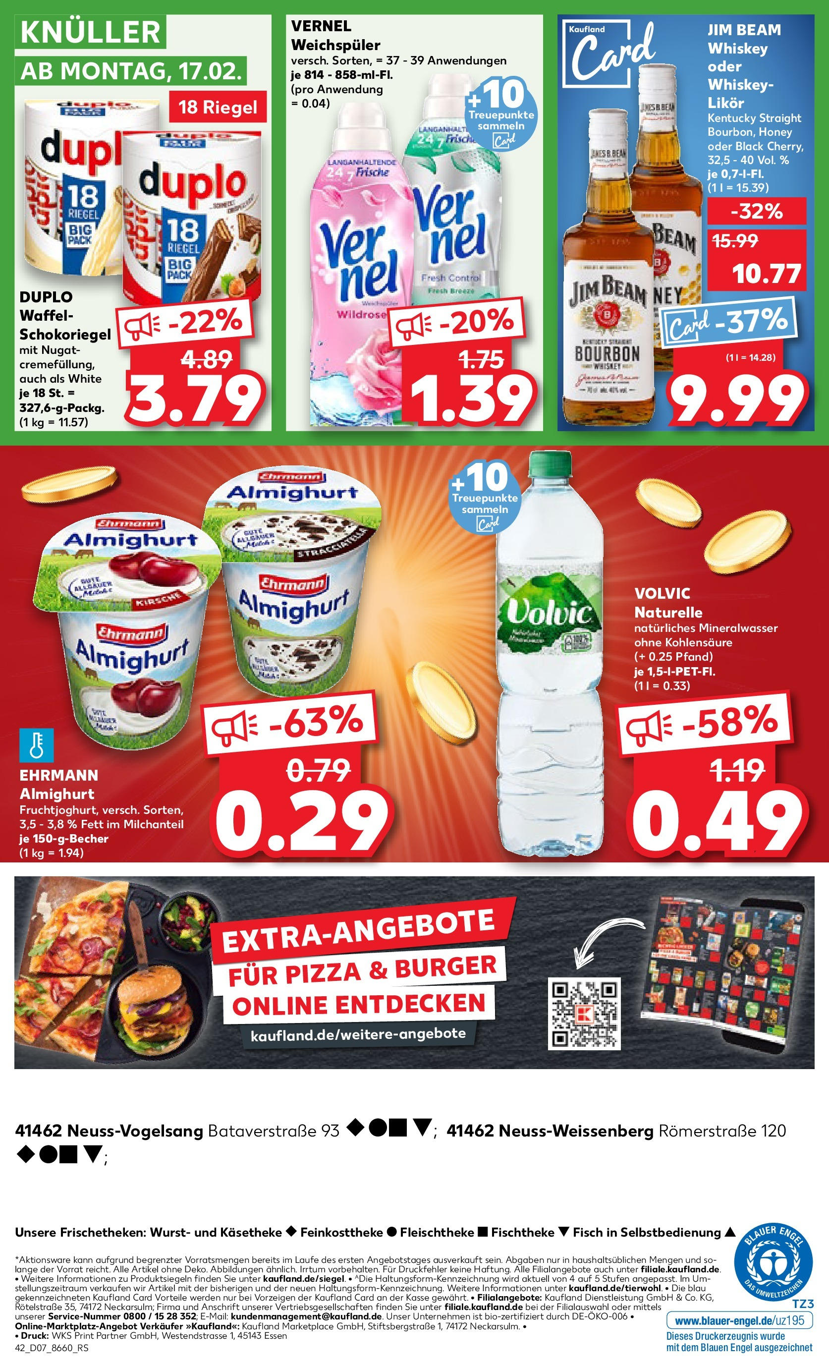 Kaufland - Neuss-Weissenberg, Römerstraße 120 (ab 13.02.2025) » Angebote Online zum Blättern | Seite: 42 | Produkte: Likör, Mineralwasser, Pizza, Vernel