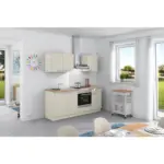 Möbelix Küchenzeile Base Ohne Geräte 200 Cm Magnolia/wildeiche