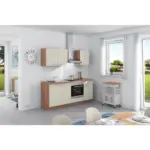 Möbelix Küchenzeile Base Ohne Geräte 200 Cm Magnolia/bergeiche