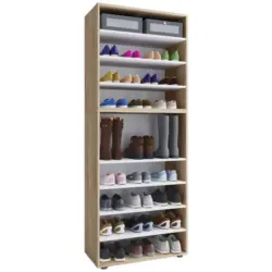 Schuhregal Lona Xxl 9 Ablagen Eiche Dekor H: 183 Cm