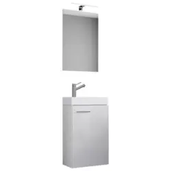 Gästebad 4-tlg. Inkl. Led Slito Hängend Weiß