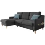 Möbelix Ecksofa mit Bettkasten Valentina Schwarz Massiv
