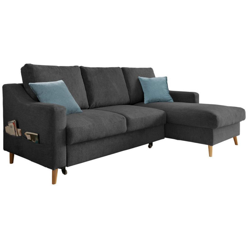 Ecksofa Valentina Schwarz S: 228/150cm