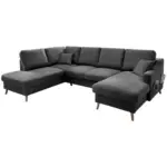 M&ouml;belix Wohnlandschaft Valentina Mit Schlaffunktion Anthrazit