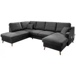 Wohnlandschaft Valentina Mit Schlaffunktion Anthrazit