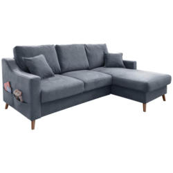 Ecksofa Mit Schlaffunktion Valentina Mit Kissen Blau