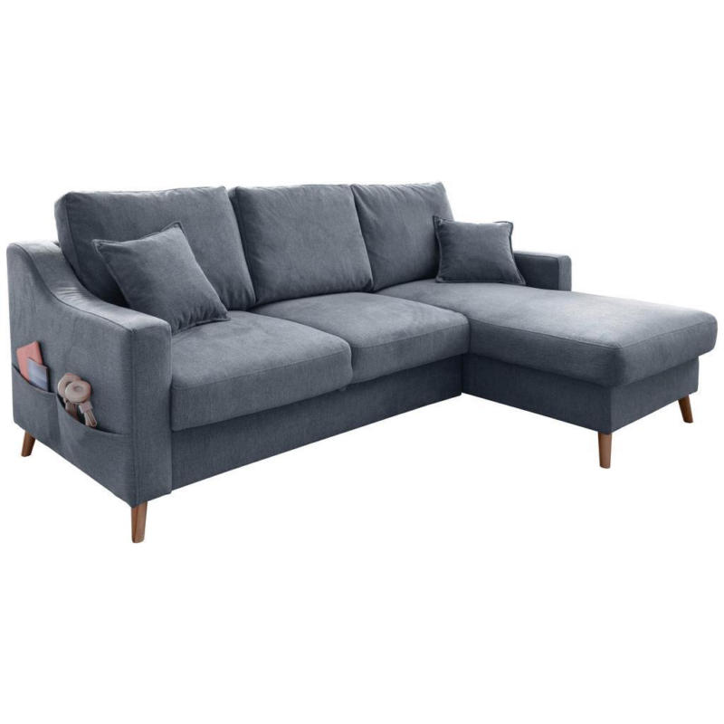 Ecksofa Mit Schlaffunktion Valentina Mit Kissen Blau