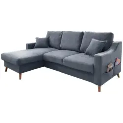 Ecksofa Mit Schlaffunktion Valentina Mit Kissen Blau