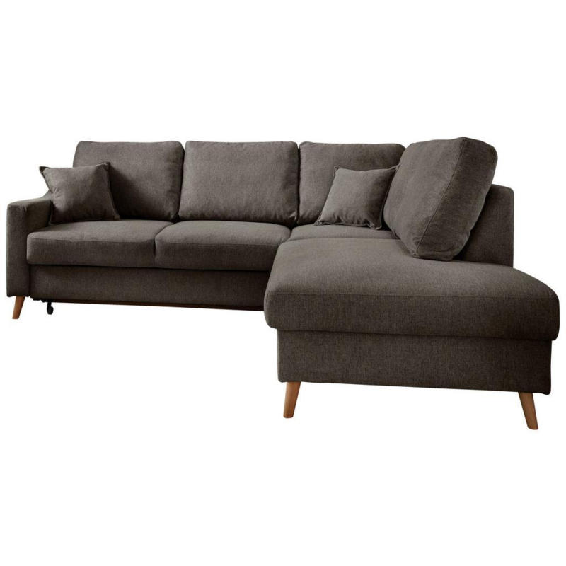 Ecksofa Mit Schlaffunktion Valentina Mit Kissen Braun