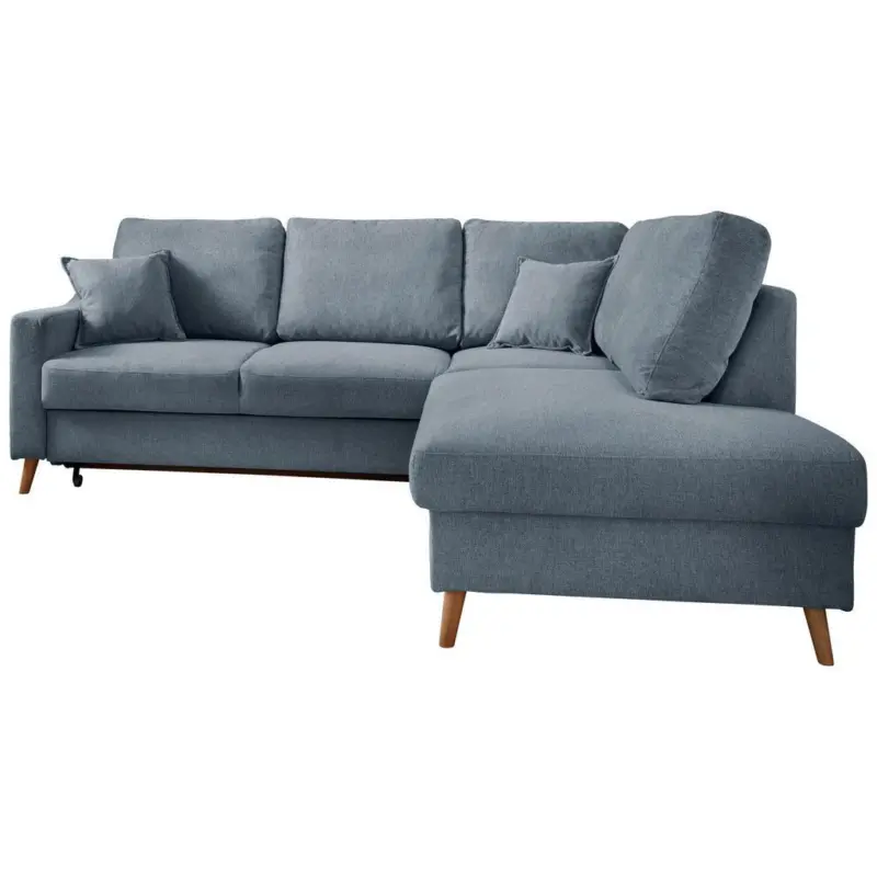 Ecksofa Mit Schlaffunktion Valentina Mit Kissen Blau