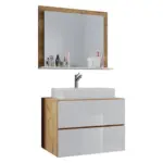 Möbelix Badmöbel-set 3-tlg. Lendas B: 60 Cm Weiß/eiche Dekor