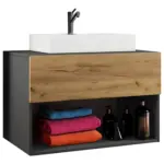 Möbelix Badmöbel-set 2tlg. Lendas B: 80 Cm Anthrazit/eiche Dekor
