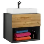 Möbelix Badmöbel-set 2-tlg. Lendas B: 60 Cm Anthrazit/eiche Dekor
