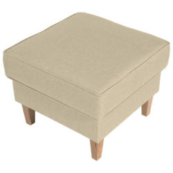 Polsterhocker Lorris Beige Flachgewebe H: 53 cm