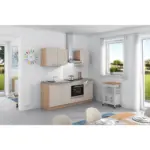 Möbelix Küchenzeile Base Ohne Geräte 200 Cm Crema/eiche/beton Hell