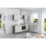 Möbelix Küchenzeile Base Ohne Geräte 200 Cm Weiß/anthrazit