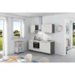 Möbelix Küchenzeile Base Ohne Geräte 200 Cm Weiß/anthrazit