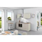 Möbelix Küchenzeile Base Ohne Geräte 200 Cm Magnolia/crema/eiche