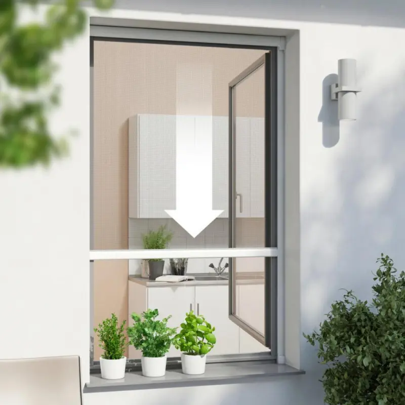 Fliegengitter Rollo 130x160 cm Weiß ohne Bohren