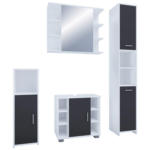 Möbelix Badmöbel-Set 4-Tlg. Zalo B: 140 cm Schwarz/Weiß