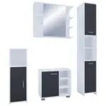 M&ouml;belix Badm&ouml;bel-set 4-tlg. Zalo 140 Cm Schwarz/wei&szlig;
