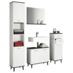 Möbelix Badmöbel-set 4-tlg. Landos B: 124 Cm Anthrazit/weiß
