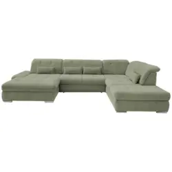 Wohnlandschaft Dalida Mit Schlaffunktion Gr&uuml;n Chenille