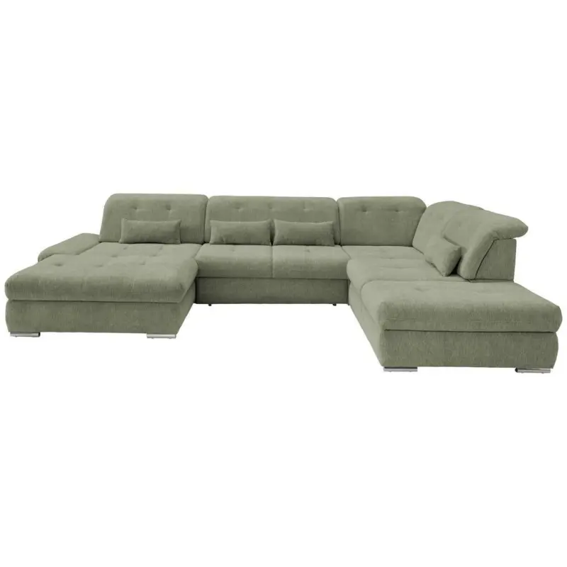 Wohnlandschaft Dalida Mit Schlaffunktion Gr&uuml;n Chenille