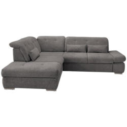 Ecksofa mit Schlaffunktion Dalida Braun/Grau Chenille