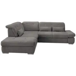 Ecksofa Mit Schlaffunktion Dalida Braun/grau Chenille